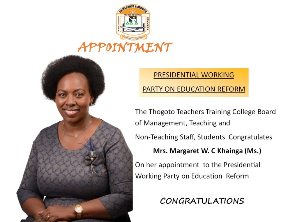 Congratulations! Chief Principal appointed to the Presidential Working Party on Education Reform